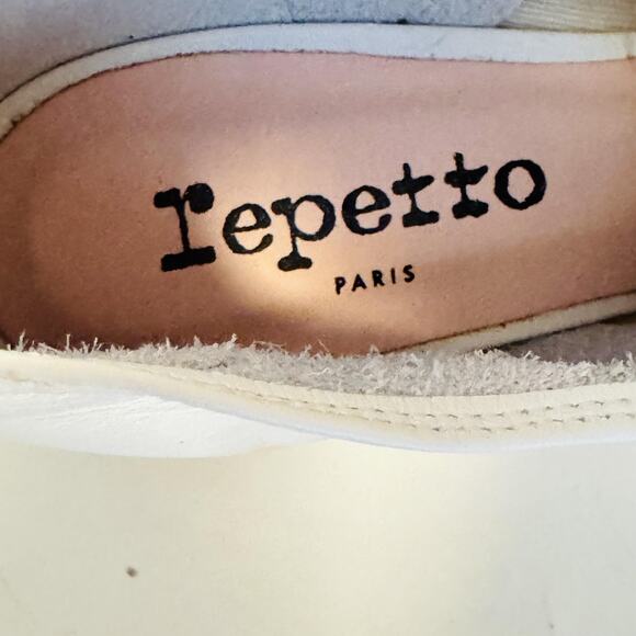 Repetto Shoes Womens 7 White Leather Lace Up Oxford Pump Block Heel Balletcore - Picture 12 of 14